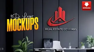 Logo mockup free download and how to use it on photoshop | 3d logo mockup Psd file