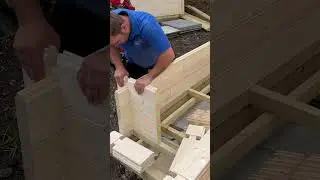 The most satisfying bit of joinery ever #buildingalogcabin #logcabin #cabinbuilding #construction