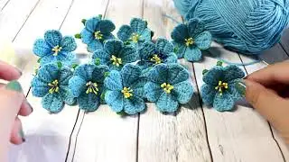 Маленькая герань  крючком (вязанный веночек).