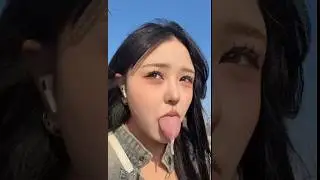 Korean girl smoking spitting and hocking tongue 40
