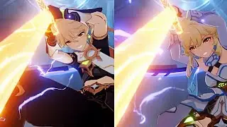 Aether & Lumine Saving Nahida from Scaramouche side-by side - Genshin Impact