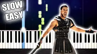 Gladiator - Now We Are Free - SLOW EASY Piano Tutorial by PlutaX