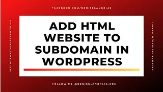 How to add HTML Website to your Subdomain in WordPress - 5 MINUTES - WordPress