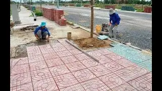 Kỹ thuật lát gạch terazzo vỉa hè - Kinh nghiệm thi công