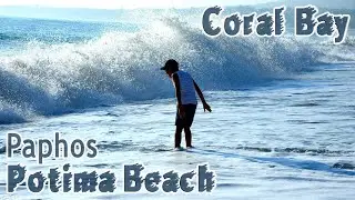 Paphos Potima Bay | Big waves  | Nice Beach | Cyprus Drone Review