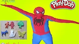Spiderman Play Doh| Spiderman Dough Boy Model Cute Girls - Clay Dogs Cats