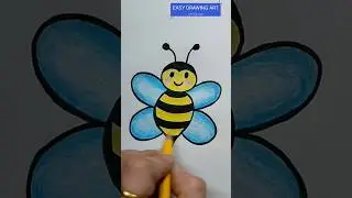 easy drawing for kids / how to draw cute bee step by step 