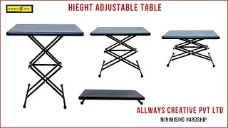 BURDEN FREE Height-Adjustable Rectangular Multi-Purpose Contemporary Plastic Folding Table9403