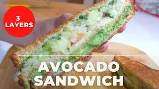 3 Layer Avocado Cheese Sandwich with a SECRET Ingredient | Veggie Avocado Toast | Quick & Easy