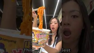 eating the cheesiest buldak noodles! 4 cheese and still spicy #shorts