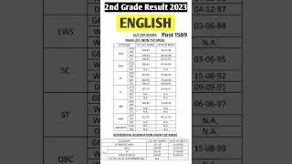 RPSC 2ND GRADE ENGLISH FINAL RESULT 2023 || ENGLISH CUT OFF MARKS 2023 #rpscresult
