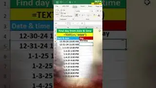 How to Find the Day from Date in Excel | Extract Weekday Name FAST Using Formula 
