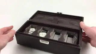 Scatola del Tempo dark brown leather watch box for 8 watches
