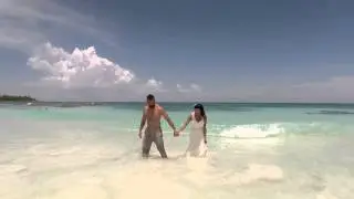 Aerial GoPro Drone View - Riviera Maya Beach Trash the Dress