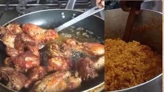 COOK WITH ME|JOLLOF RICE VERY SMOKEY NIGERIAN PARTY JOLLOF RICE | COLLINS FOOD COURT