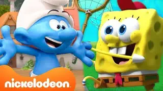 60 Menit KESERUAN DI LUAR RUANGAN dengan Kamp Koral & Smurfs 🌳  | Nickelodeon Bahasa