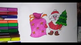 Qor bobo rasmini chizish 🎅 | Oson rasm chizish