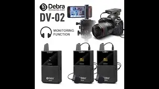 Debra Audio DV-01/02 UHF Wireless Microphone System for DSLR Camera Phone Interview Live Recording