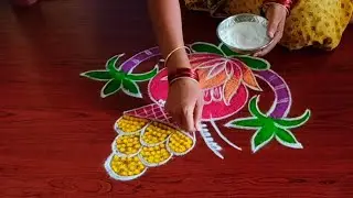amazing simple rangoli designs with 5*3 dots for pongal festival 2024🌺🍁🌼🌻#sankranthi muggu