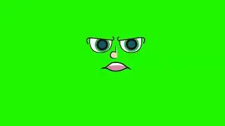 male eye green screen animation