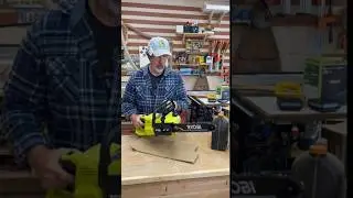 Ryobi battery operated chainsaw. #cordlesstools #ryobi @RYOBITOOLSUSA