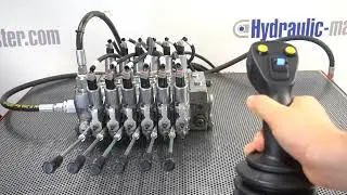 Proportional Hydraulic Walvoil DPX 100 6 sections with 1 proportional joystick JP 6 functions extend