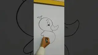Draw a cute duck from letter S 🦆 #shorts | ارسم بطة من حرف S 🤩