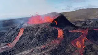 Fagradalsfjall volcano by drone