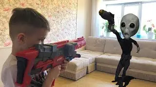 Nerf Game Alien vs Bogdan НЕРФ Игра Богдана похитили ПРИШЕЛЬЦЫ