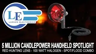 5 Million Candlepower Handheld Spotlight- Red Hunting Lens - 100 Watt Halogen - Spot/Flood Combo