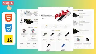 Responsive Sneakers Website Design Using HTML , CSS & JavaScript With Free Source Code
