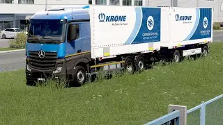 ETS 2 - New Actros Krone Rigid Truck + Trailer Transporting Nuts Part 1
