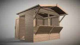 Christmas Market Stall (1) Mid-Poly Version - Perspective 1