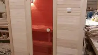 Трехместная финская сауна из кедра.