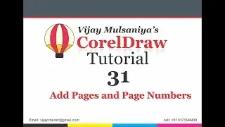 How to add pages and page numbers in corel draw Lesson 31