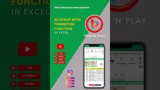XLOOKUP WITH TRANSPOSE FUNCTION  😎 #shorts #exceltricks #msexcel #exceltips #xlookup #transpose 🔥