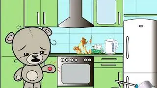 Мишка и плита. Пожар