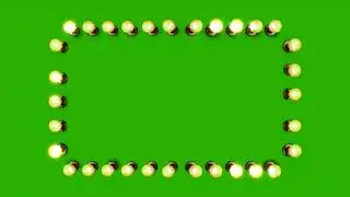 Flickering or random blinking LIGHT BULB  rectangle banner green screen 3d