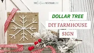 DIY Dollar Tree Farmhouse Christmas Decor | Farmhouse Christmas Sign 2018