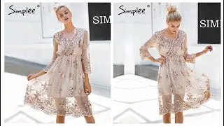 Одежда с Aliexpress - Прекрасное осеннее вечернее платье с длинными рукавами