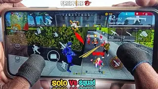 POCO X3 PRO : HANDCAM 💔 SOLO VS SQUAD FREE FIRE GAMEPLAY