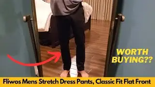 Fliwos Mens Stretch Dress Pants, Classic Fit Flat Front Pants Casual Golf Pants | Worth Buying?