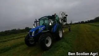 Last Of The Second Cut ! ~ Raking ~ New Holland T5.105