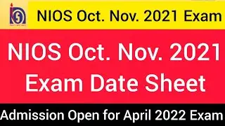 Nios Official Date Sheet for October Examination 2021 Nios Confirmed Date Sheet Declared for Oct.21