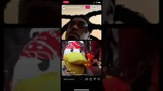 Kodak black on IG live with hood Donald Duck