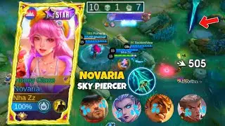 SKY PIERCER THE BEST FOR NOVARIA ONE SHOT SECURE KILL! NOVARIA BEST BUILD & EMBLEM | MOBILE LEGENDS