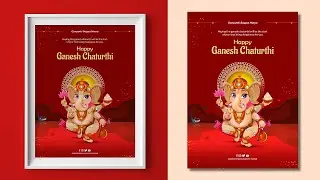 Ganpati Bappa Morya | Ganesh Chaturthi Poster Design in Photoshop | Ganesh Chaturthi Banner Design