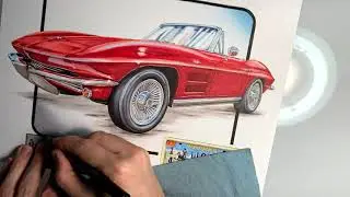 1964 Corvette Convertible Illustration