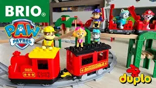 Mixing Brio, Duplo trains and Paw Patrol Pups for Ultimate Fun!