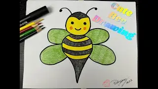 How to draw a cute bumble bee from the number 8.